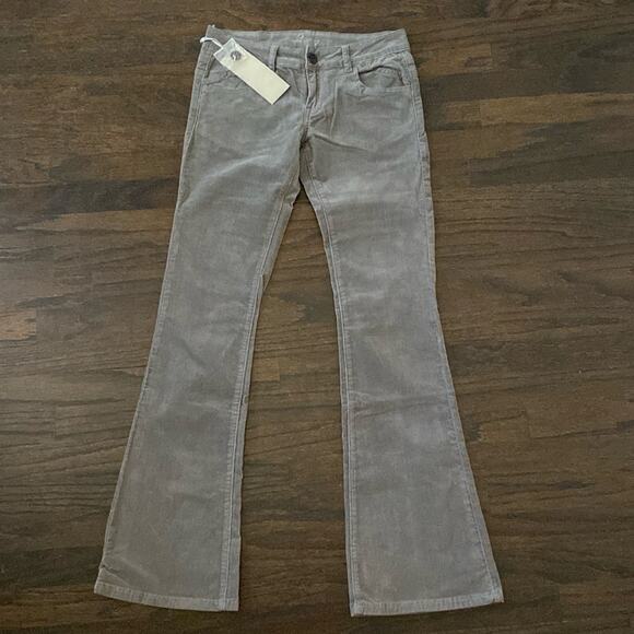 New women’s Lucy in the jeans grey stretch low rise flare bootcut corduroy pants - Picture 2 of 9